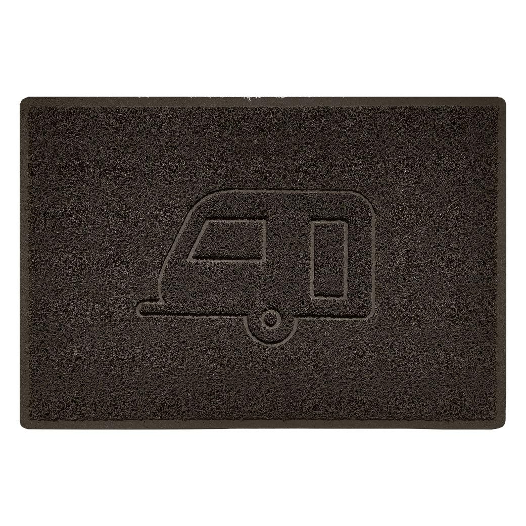 Nicoman CARAVAN Embossed Shape Door Mat Dirt-Trapper Washable Barrier Doormat-(Use Indoor or Sheltered Outdoor)-(90x60cm/3x2ft,Large) Brown