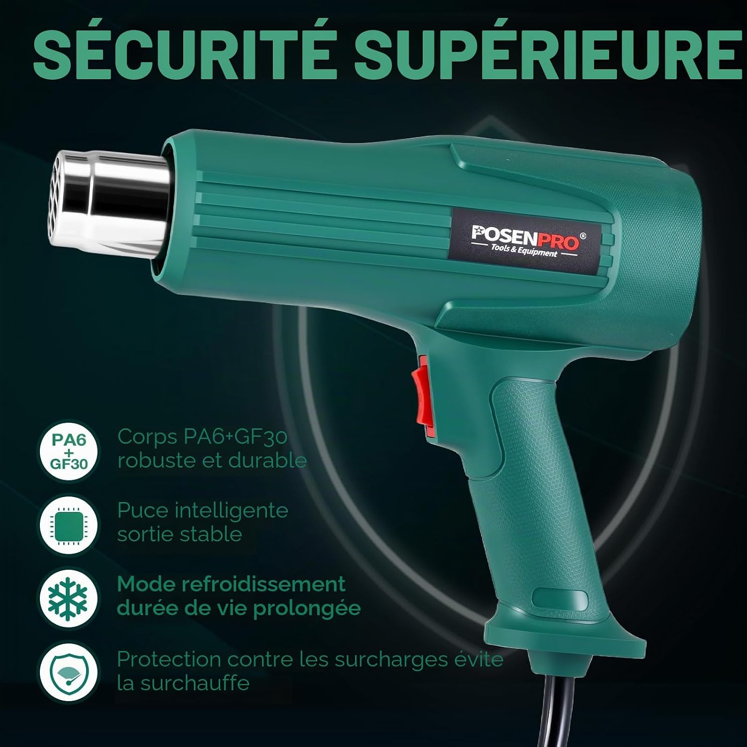 pistolet thermique – design et finitions