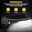 Fishing Headlamp, Rechargeable, 230° Wide Beam Head Lamp LED with Motion Sensor - Camping Gear, Waterproof Head Light, Flashlight for Hiking, Running, Repairing, Mechanic, Cycling, Walking gallery image