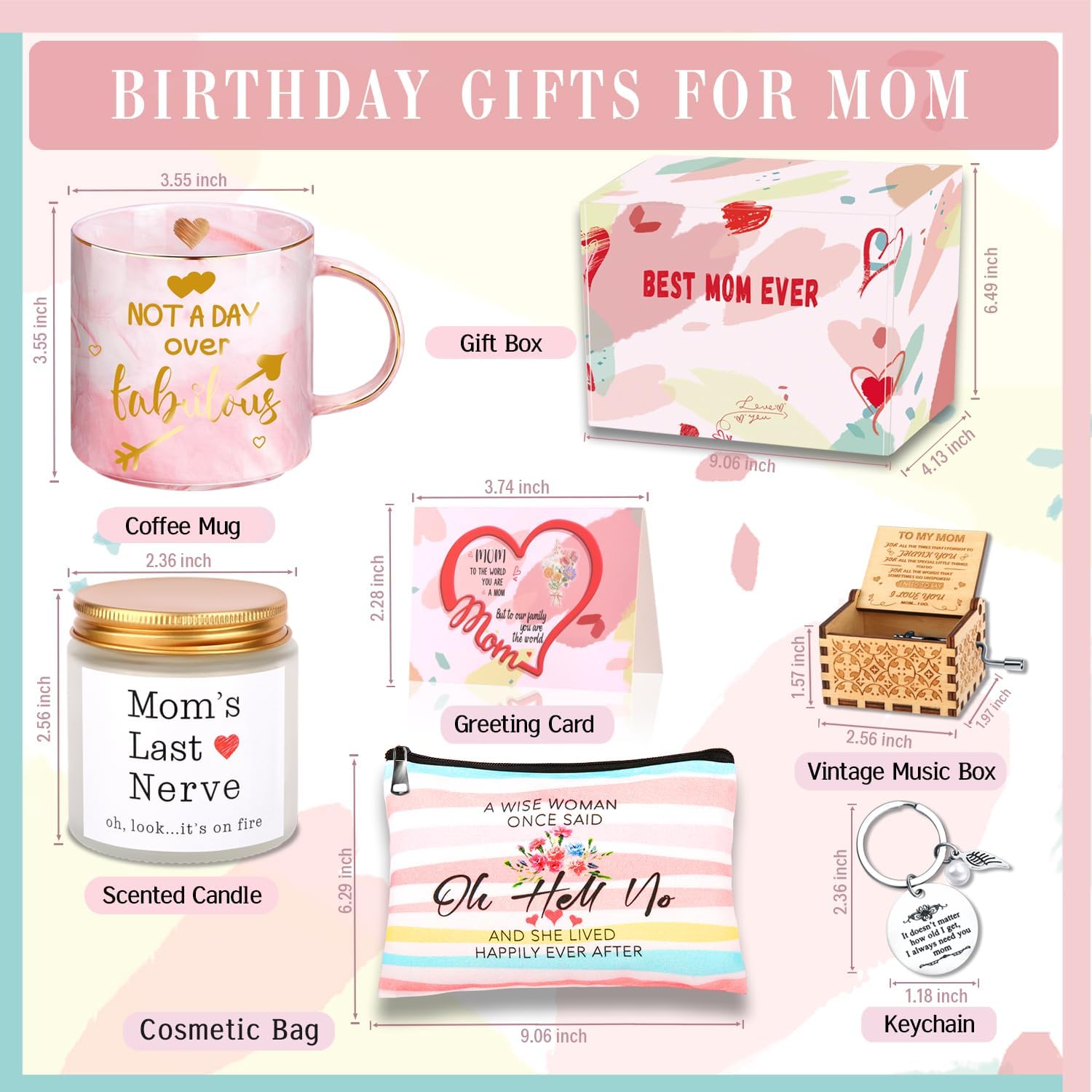 Gifts for Mom, Gifts for Mom from Daughter Son, Mother's Day Gifts Basket for Wife, Daughter, Grandma, Friends, Sister, Birthday Christmas Thank You Gift for Teacher Women Best Mo m Ever - Image 2