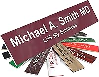 Vista 35 de Placas de identificación grabadas para letrero de puerta, placa de plástico azul claro personalizada con letras blancas, fabricadas en Estados