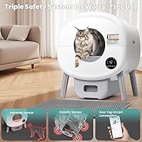 Vista 3 de Caja de arena autolimpiante: caja automática para gatos con control de aplicación, sistema de limpieza inteligente sin olor para múltiples gatos
