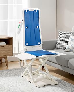 Juswell AL1001BW Upgraded 2026 Electric Chair Lift for Seniors - Waterproof Shower Chair, 308 lbs, 19.7" Lift, Foldable Floor Recovery Aid