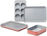 Vista 11 de Caraway Juego de mini utensilios para hornear, revestimiento de cerámica naturalmente antiadherente, no tóxico, juego de moldes compactos