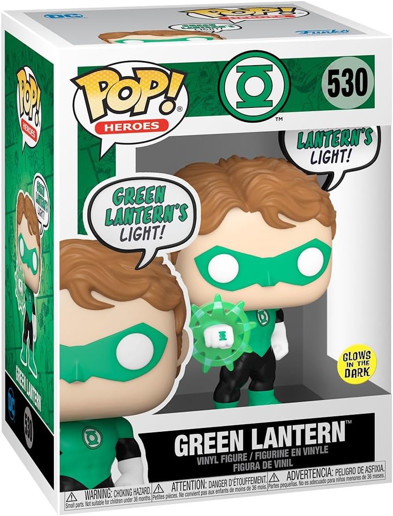 POP! DC Heroes: Green Lantern (Beware) - Glow in the Dark | Official Superheroes Merch - Collectable Vinyl Figurine for Shelf Display - Birthday Gift Idea for Fans and Collectors