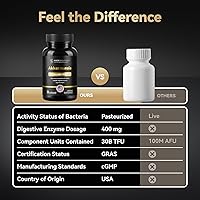 Vista 5 de Akkermansia Probiotic, GLP-1 Supplement for Gut Health & Digestion, DigeSEB Digestive Enzymes & Vitamin B Complex - 30 Billion TFU, Third-Party