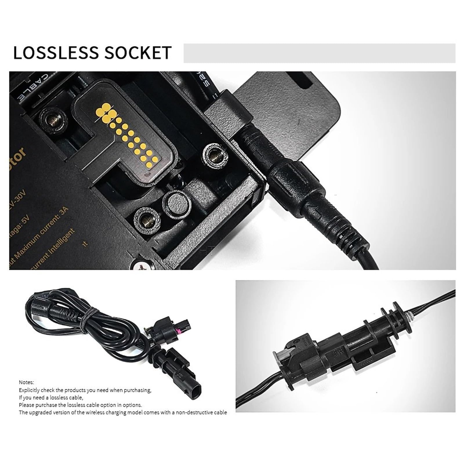 Support Telephone Velo Pour BMW R1250GS LC Pour ADV R1200GS F850GS F750GS F900XR F900R Chargeur Sans Moto Support Navigation USB Support Téléphone Portable Telephone Moto Rotation(Wireless charging)