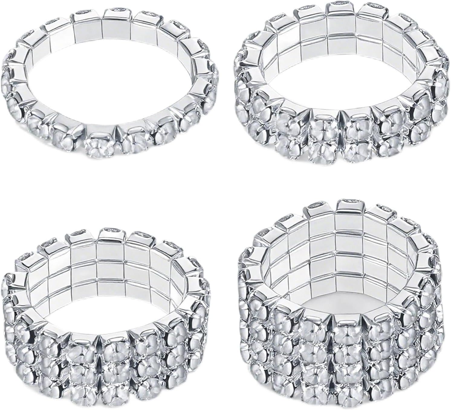 Comfortable Stretch Rings Amazon.com: Yuomeaz 4 Pcs Rhinestone Stretch Rings, Stackable Stretchy ...