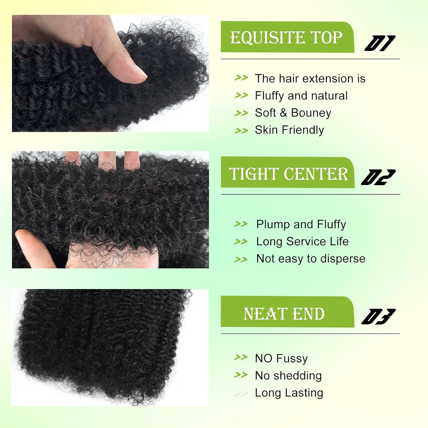 poetically 16 Inch Afro Kinky Curly Human Hair Afro Kinkys Bulk Human Hair 2 Bundles 100/Packs Kinky Twist Hair Curly Hair Extensions for Dreadlocks, Loc Repair,Twists