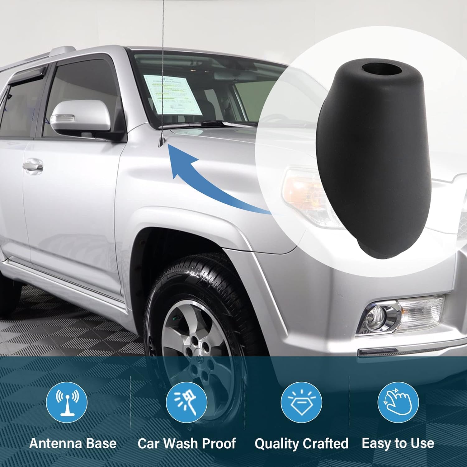 Antenna Ornament for Toyota 4 Runner -2010 2011 2012 2013 2014 Rubber Antenna Base Bezel Car Radio Antenna Mount Grommet Topper 86392-35040