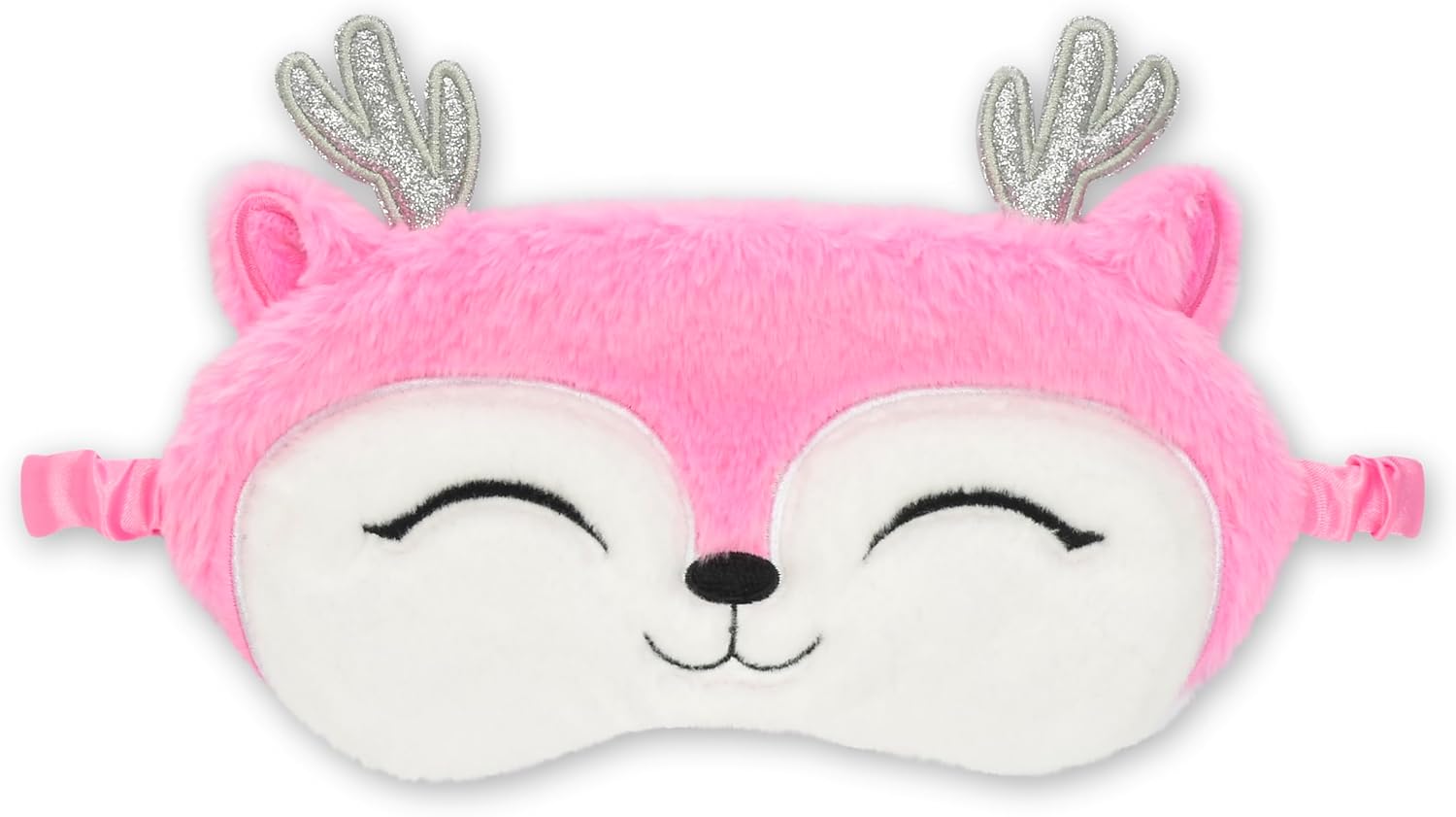 iscream ブライトホリデー サテン裏地 刺繍フリース スリープマスク - Dashing Doe