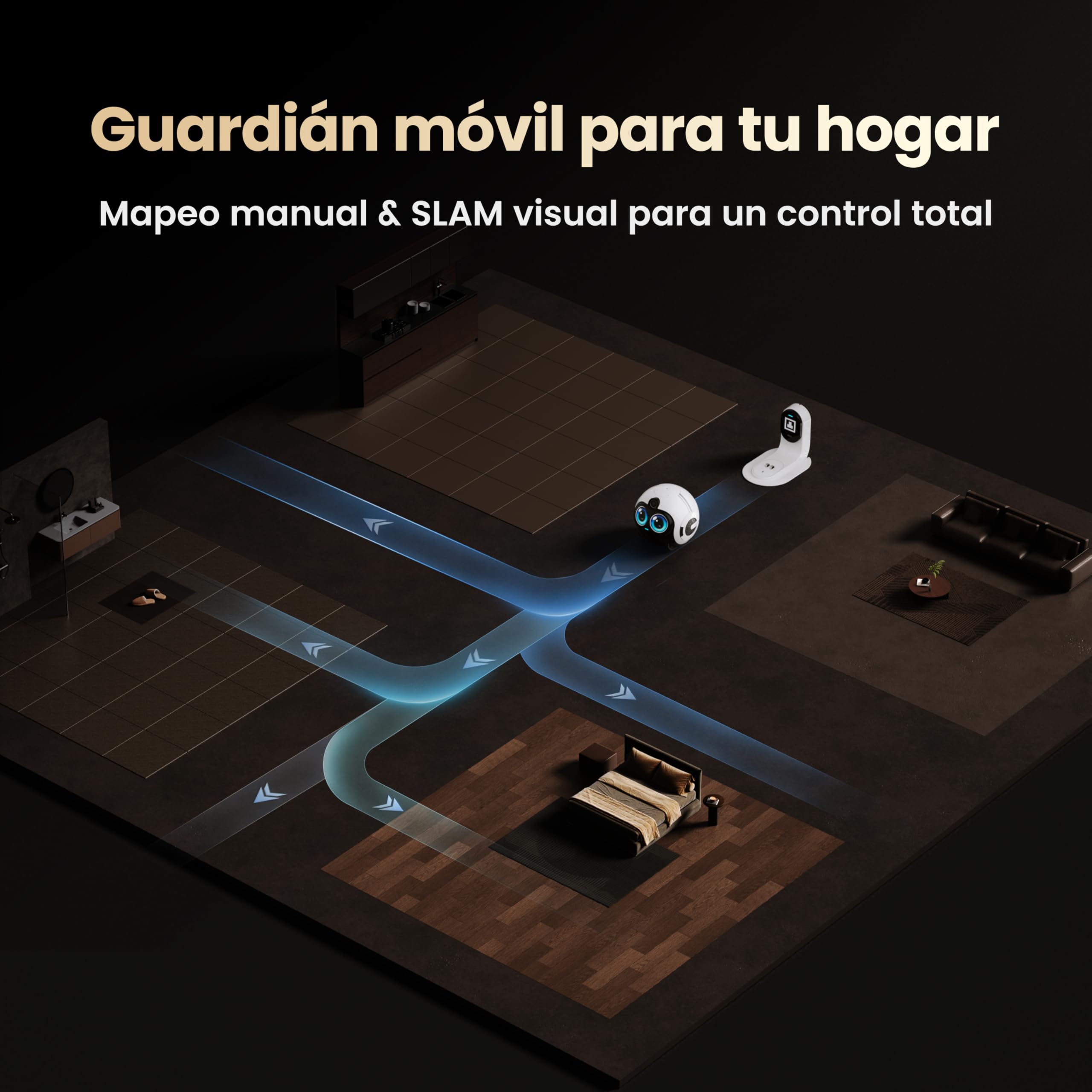 Enabot EBO MAX FamilyBot – Robot Cámara 4K con IA Multimodal, Interacción Personalizada, Vídeo Bidireccional, Recorridos Automáticos y Memoria Adaptativa – para Familia y Mascotas