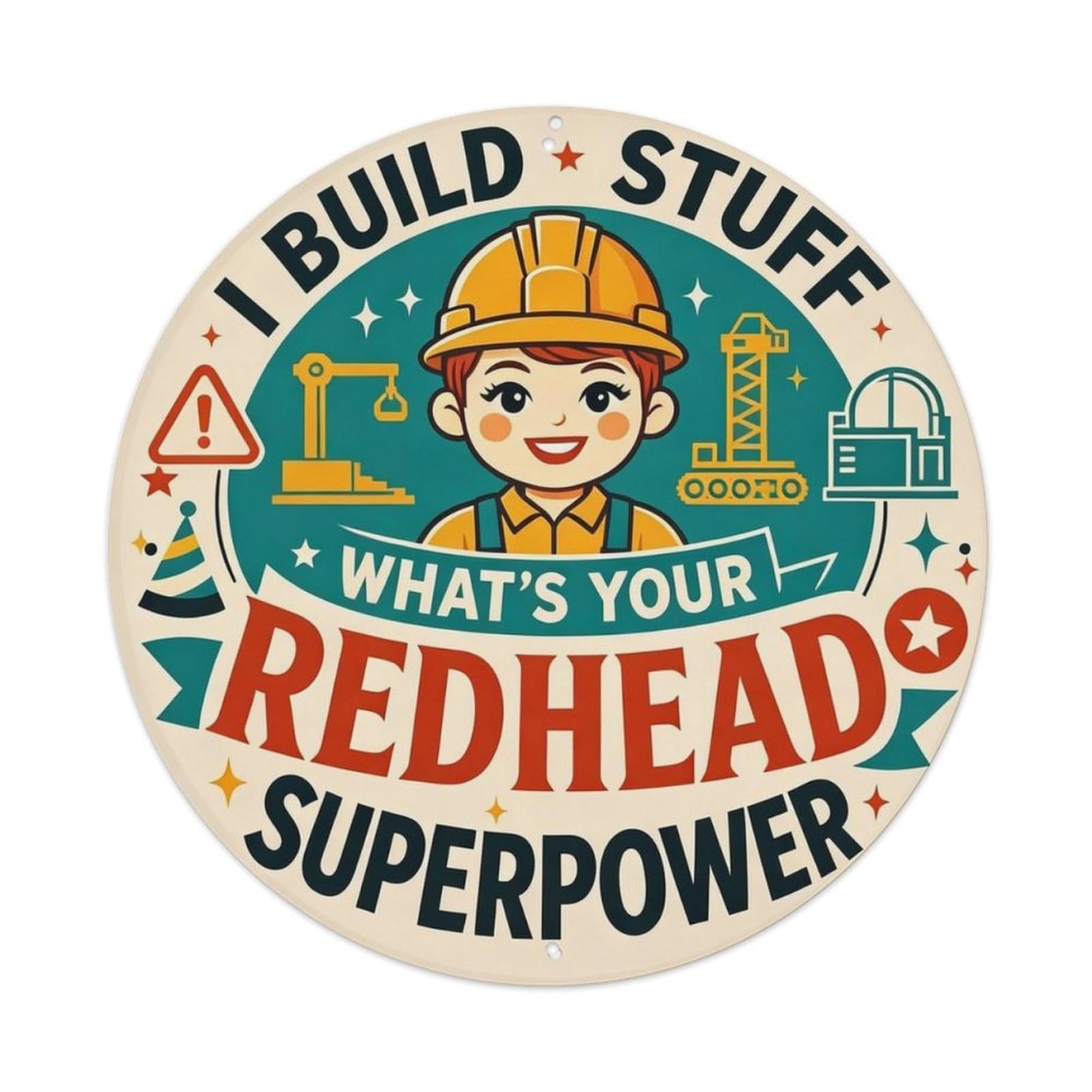 Retro Construction Worker Appreciation Metal Tin Sign Plaque