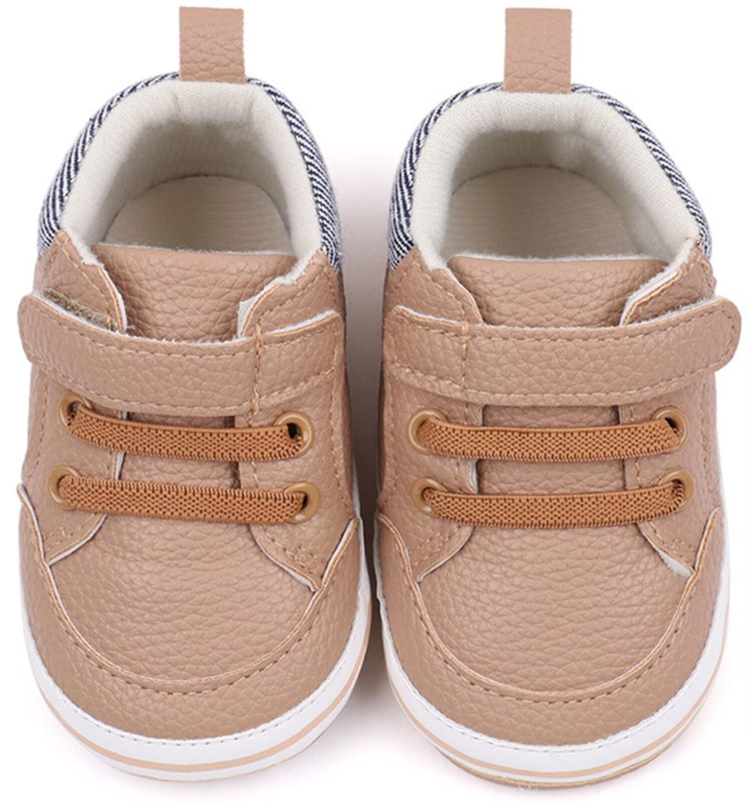 Chaussures d'éveil en cuir pour bébé - Chaussures d'apprentissage de la marche - Pour garçons et filles - Chaussures souples et antidérapantes en cuir - 4