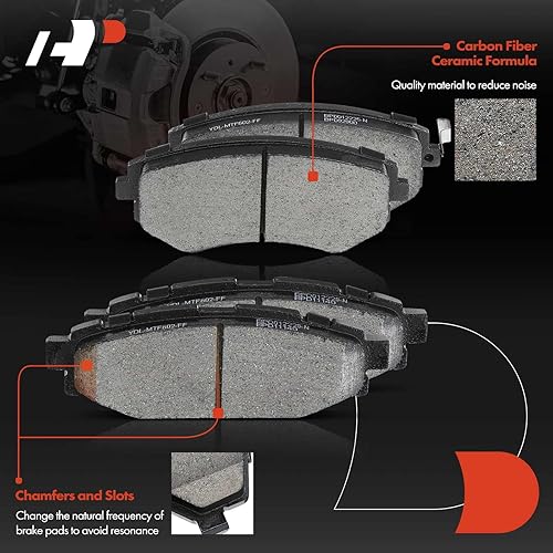 Miniatura 3 de A-Premium Juego de pastillas de freno de disco de cerámica delanteras y traseras compatibles con modelos Subaru seleccionados - Forester 2009-2013