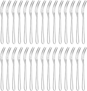Obstgabeln aus Edelstahl, DBAILY 30pcs Kuchengabel Vorspeisen Gabel Spiegel Polieren Zwei Zinken Küchengeschirr für Zuhause Restaurant Buffet Geburtstagsfeier (13cm)