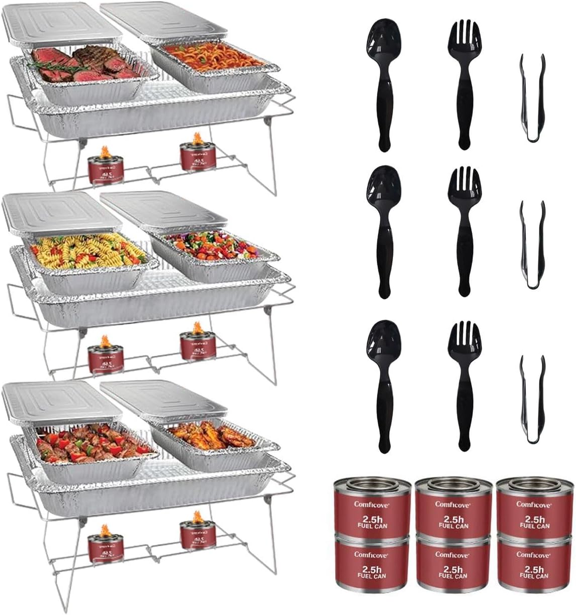Amazon.com: 6 Set Disposable Chafing Dishes Buffet Set Chafer Wire ...