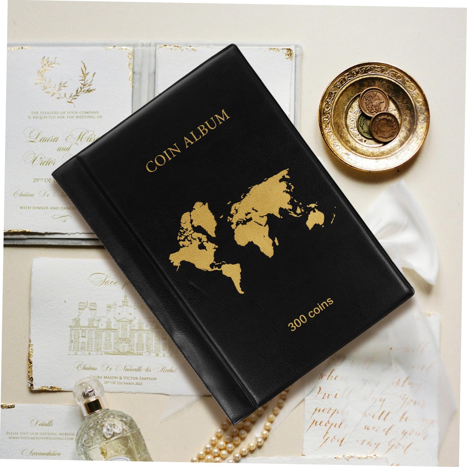 Sosoport Album Collezione Monete 300 Tasche in PVC e Pu per Collezionisti