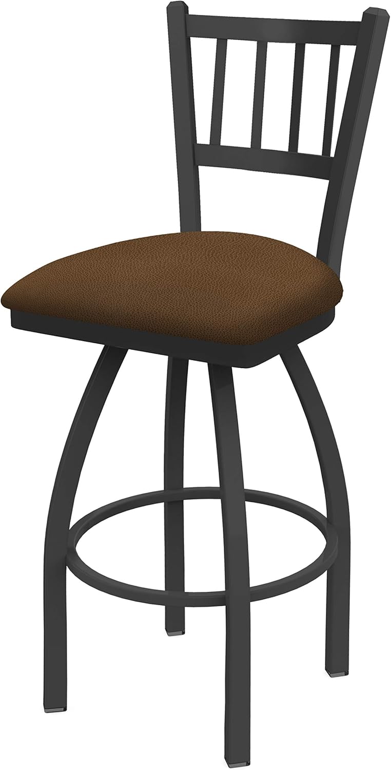 HBS 810 Contessa 25" Swivel Counter Stool with Pewter Finish and Graph Cork Seat