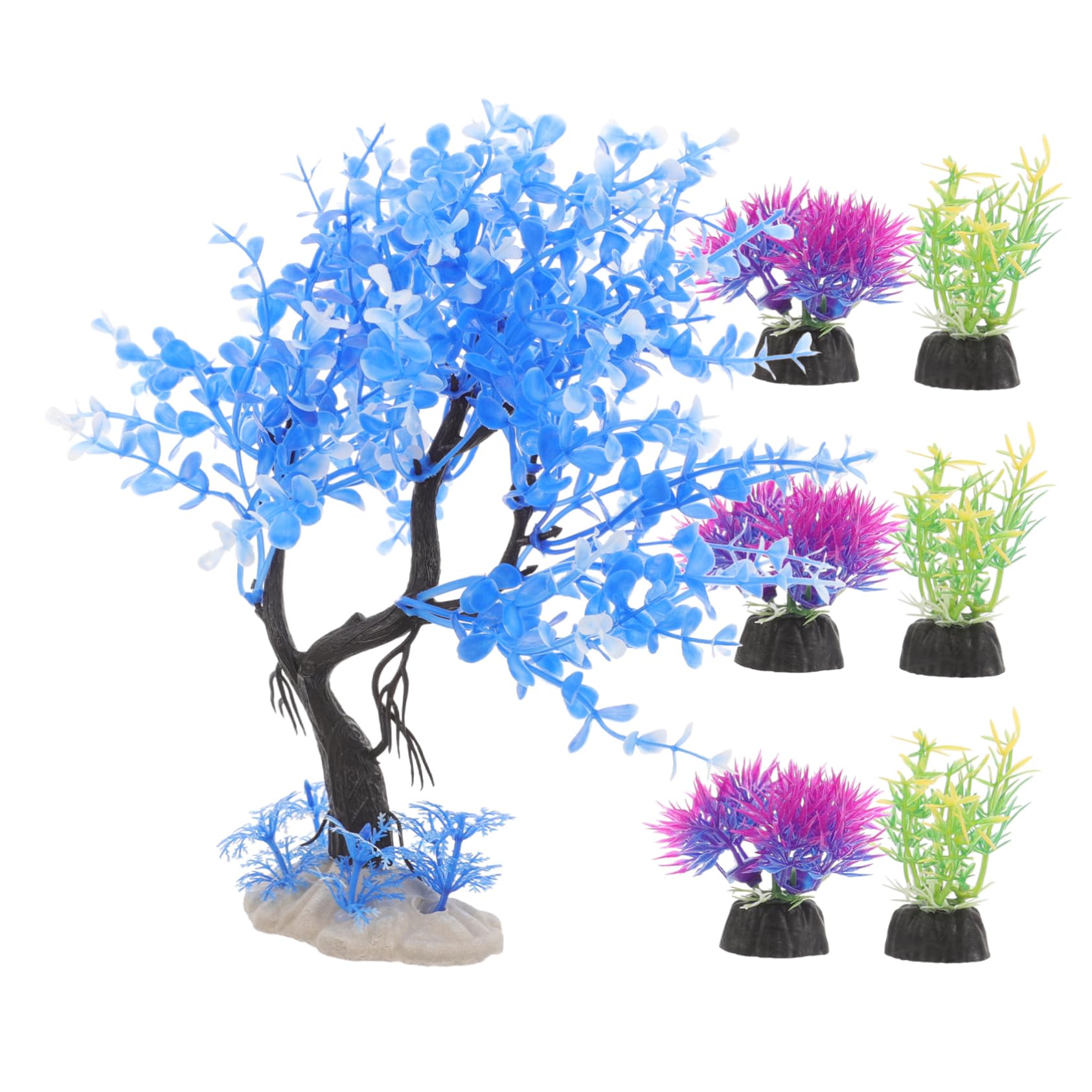 ULTECHNOVO 3 Set Piante Decorative in Acquatica Simulata Accessori Acquatici Finti per Acquari Decorazioni per Piccoli Pesci Piante per Acquari per i in 7 Pezzi*3