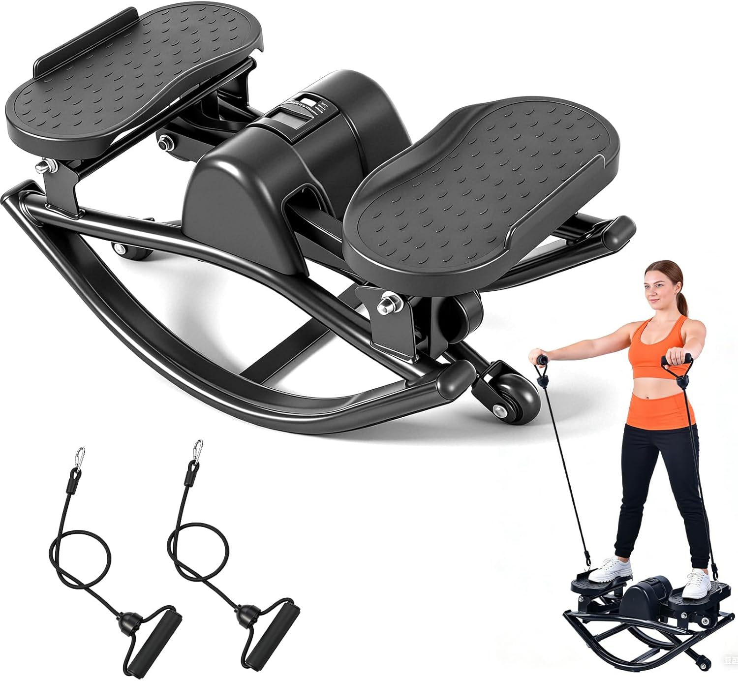 Rock Fitness Stepper, Portable Step Rocker Side to Side at Home, Aerobic Workout Machine Fitness Equipment Suitable for Apartment and Dormitory