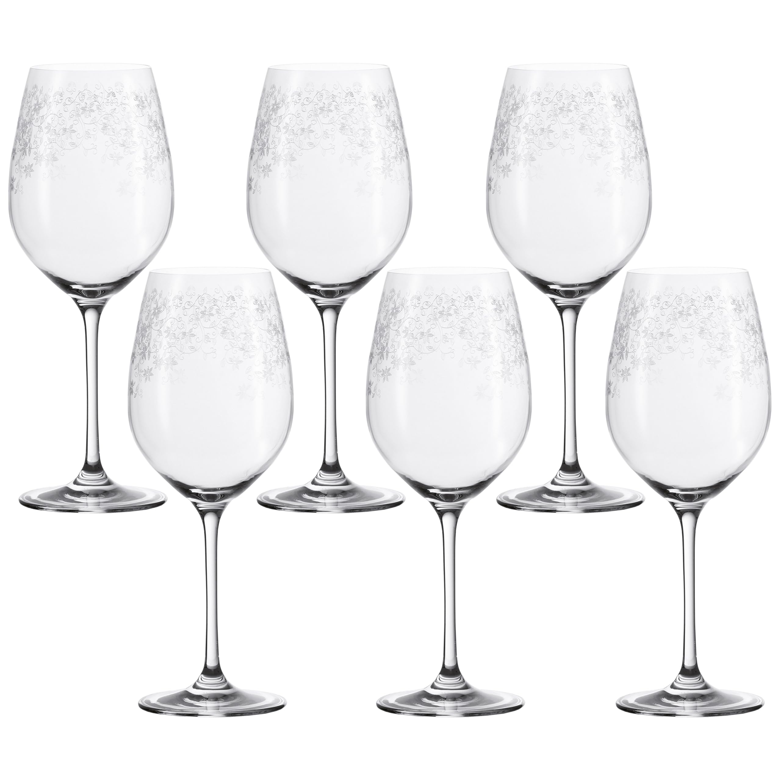 Leonardo Chateau Rotwein-Gläser, 6er Set, spülmaschinenfeste Wein-Gläser, Rotwein-Kelch mit gezogenem Stiel, Wein-Glas mit Gravur, 510 ml, 035300