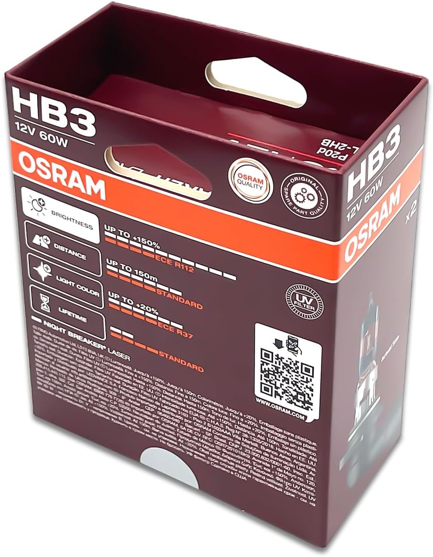 HB3 Night Breaker Laser Halogen Headlight Bulbs 9005NL-2HB 9005 | Pack of 2