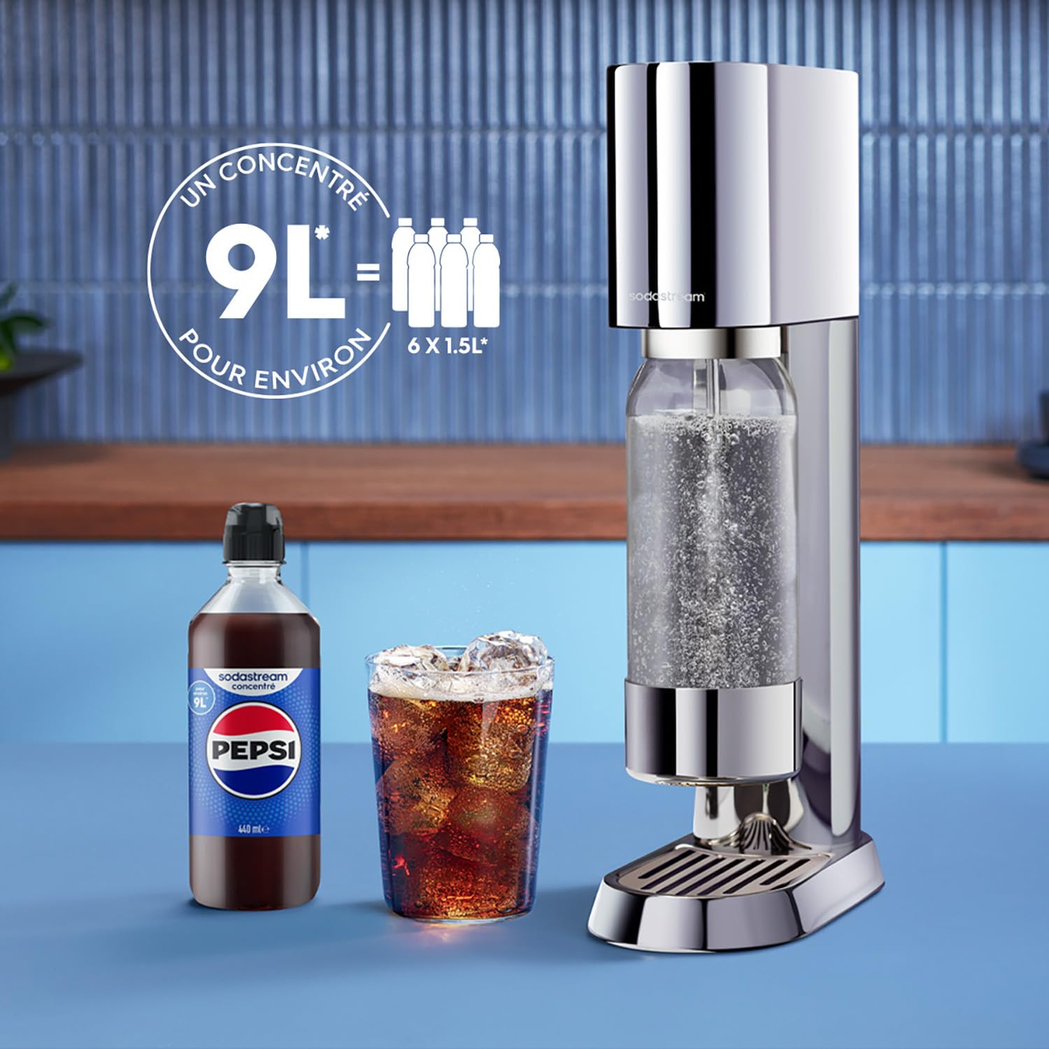 SodaStream Syrop Pepsi Cola – 1 x butelka daje 9 litrów gotowego napoju, przygotowany w kilka sekund i zawsze świeży, 6 sztuk w opakowaniu (6 x 440 ml)