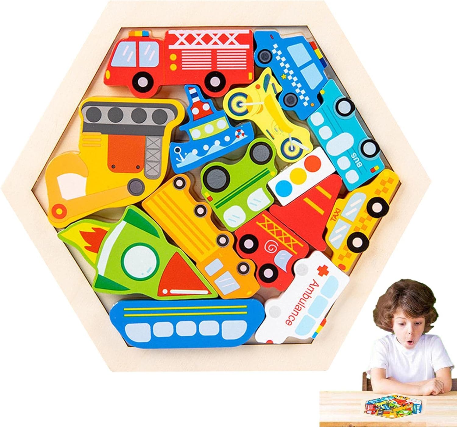 5 Pcs Stacking Puzzle Game,Farm Animal Puzzles for Kids