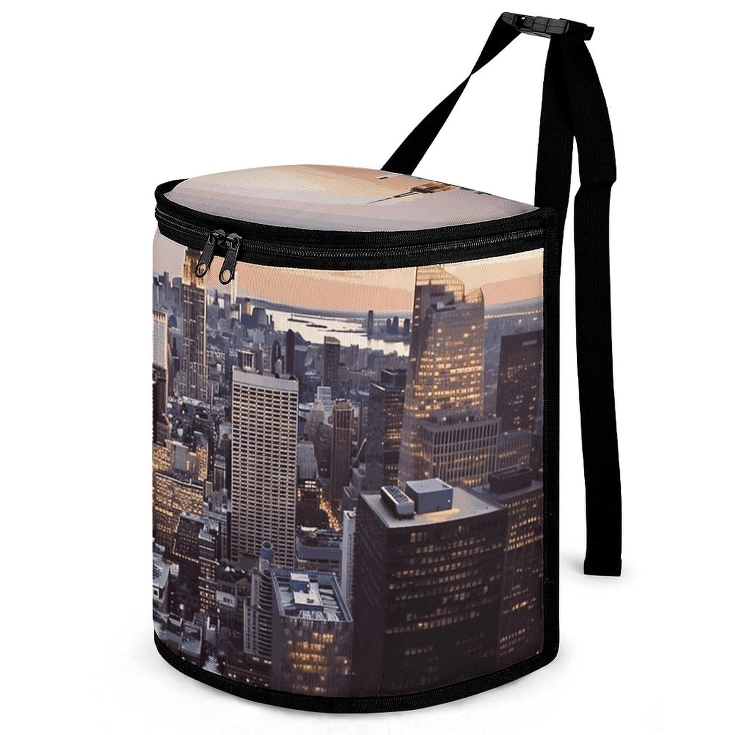 Hanging Car Trash Bag Protable Trash Can New York City Waterproof Garbage Bin for Car