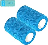 Vista 90 de Baisunt Paquete de 6 vendajes cohesivos de 1 pulgada, cinta autoadhesiva autoadhesiva autoadhesiva transpirable para muñeca, tobillo, deportes