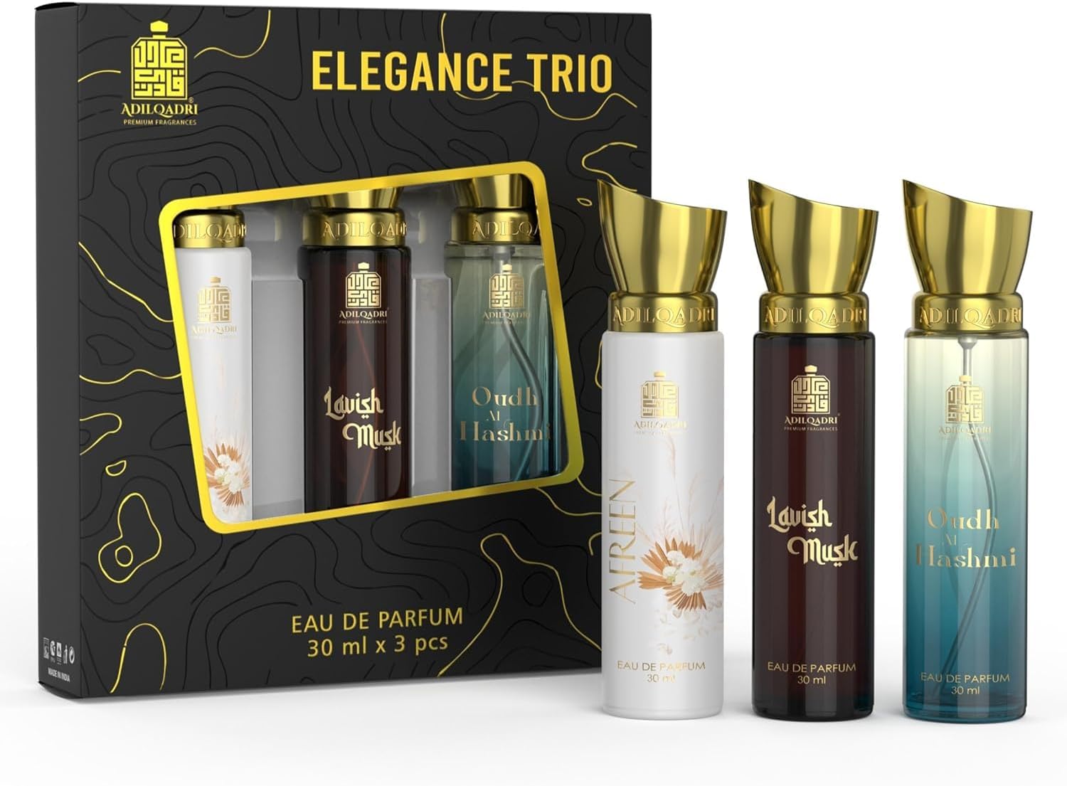Generic Adil-qadri Elegance Trio Luxury Perfume Set | Gift Set For Men & Women (3 x 30 ML) | Long Lasting Scents Of Sweet, Musky & Fruity Notes