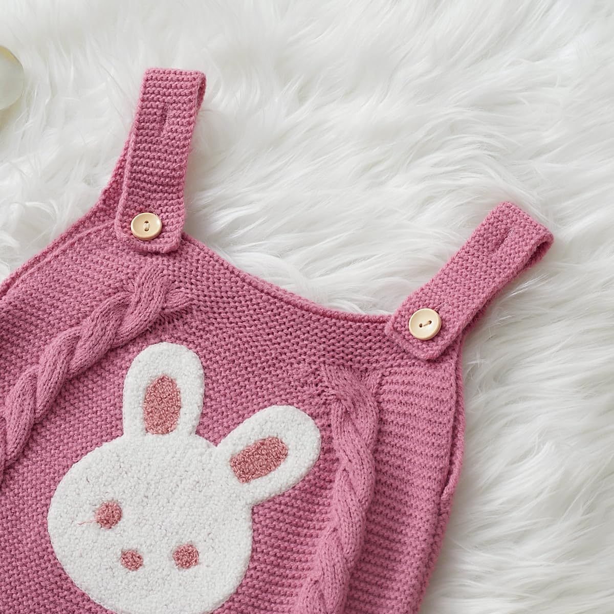 CVXV Newborn Baby Boy Clothes Infant Boy Romper Spring Outfits Bodysuit Overalls,Pink & Bunny Print,18-24 Months