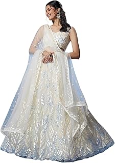 zeel clothing Women's Sequins Embroidered Net Semi-Stitched Lehenga Choli With Dupatta (5101-Wedding-Stylish-Latest)-picture-31
