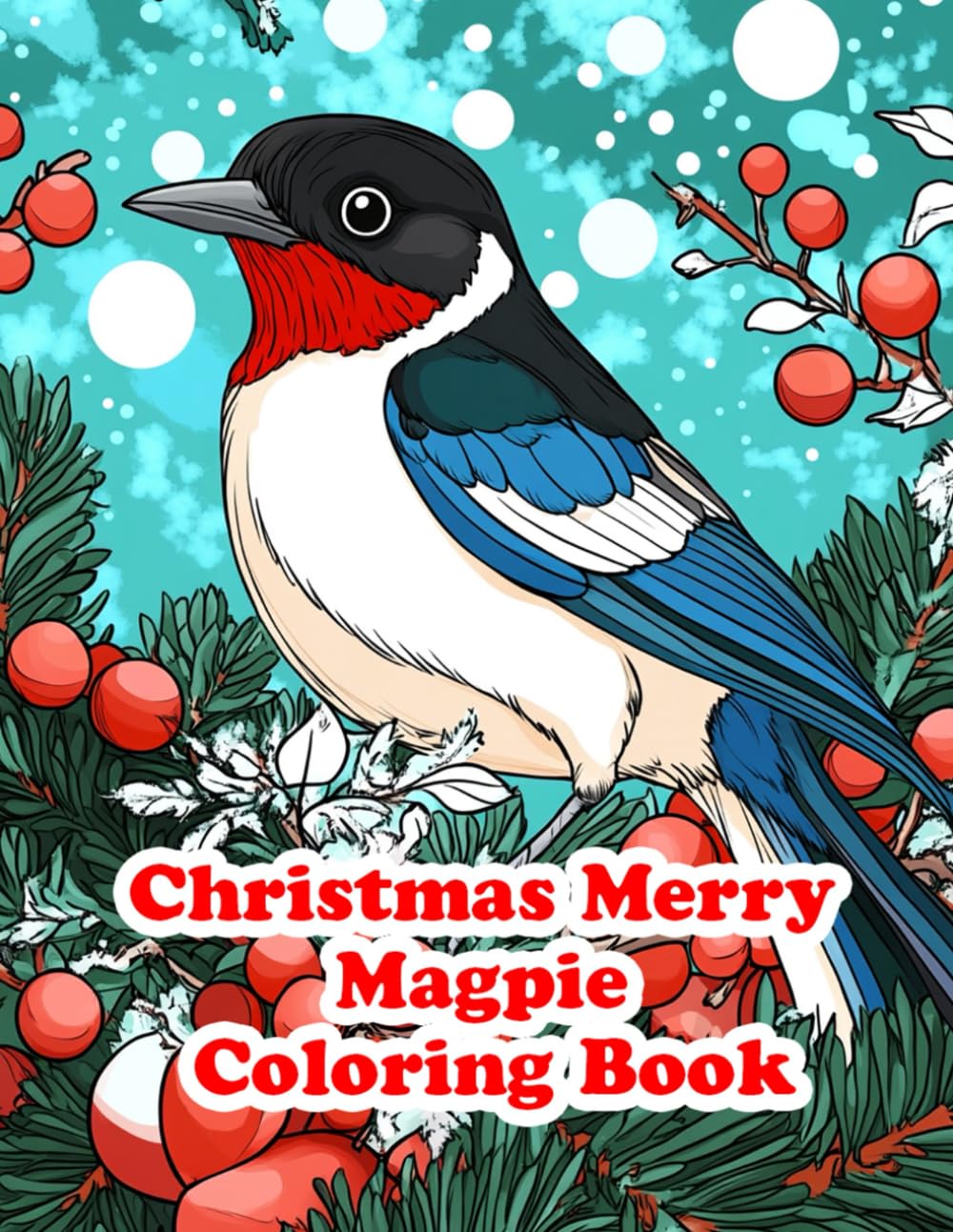 Christmas Merry Magpie Coloring Book:: Festive Magpie Birds to Color and Celebrate the Holiday Season