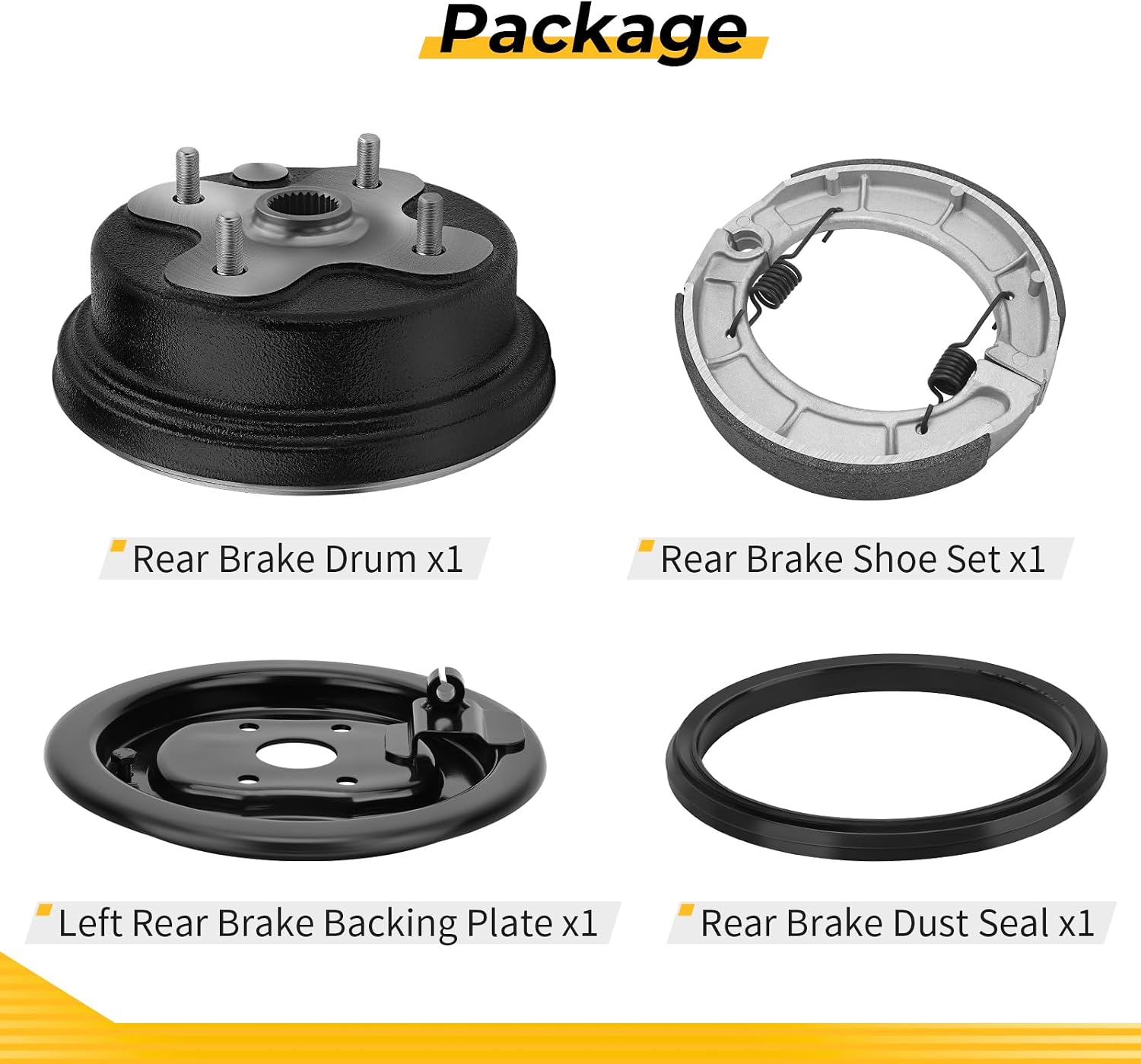M MATI Rear Brake Drum Hub Plate Cover Shoes Kit For Yamaha Timberwolf 250 YFB250 1994-2000 3HN-25111-10-00 4BD-W2536-01-00 3GH-25129-10-00 4BD-27280-00-00