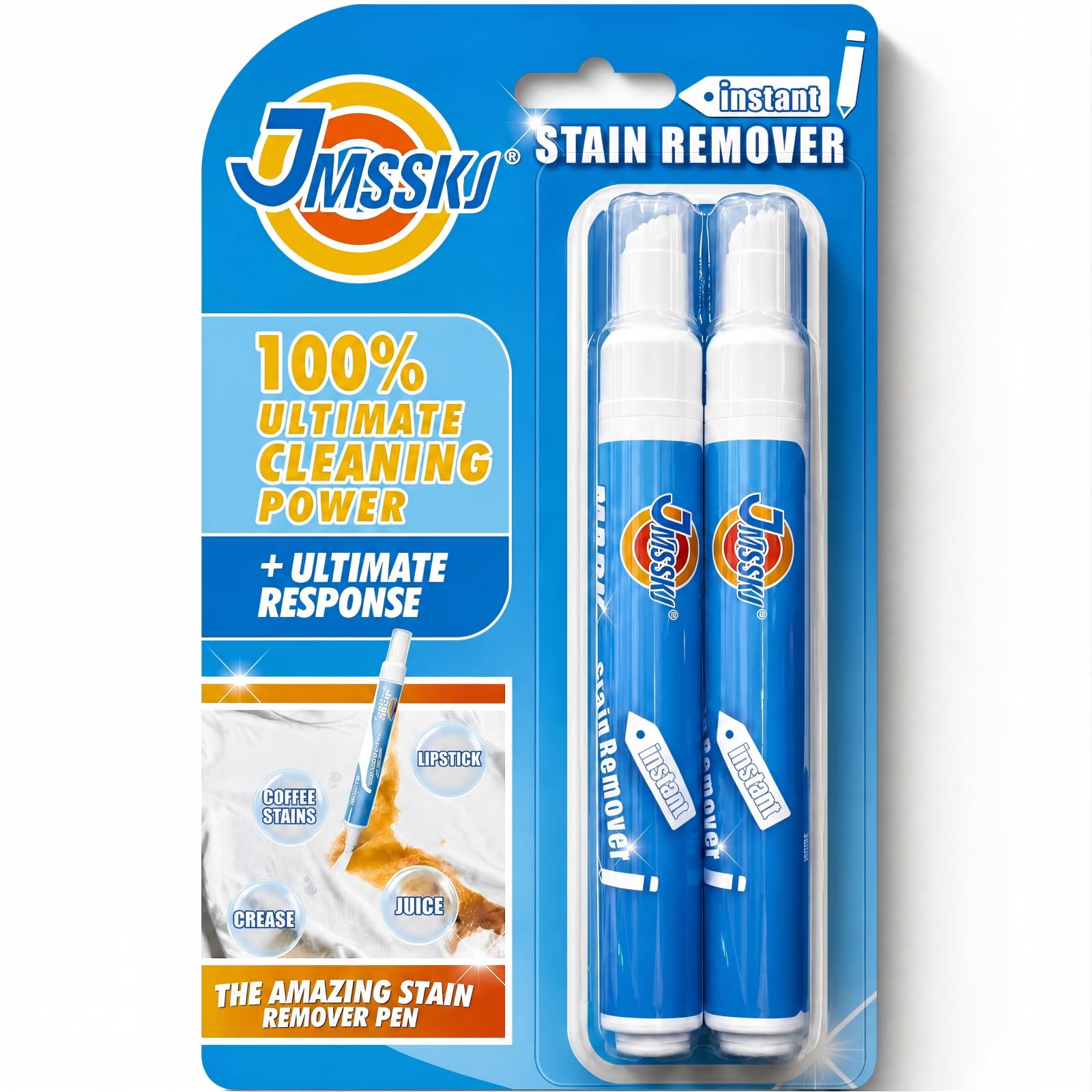 On The Go Stain Remover Pen, 0.68 Fl Oz – Instant Travel Stain Cleaner for Clothes, Food, Wine, Coffee, Makeup, Portable &amp; Easy Use, Lemon Scent