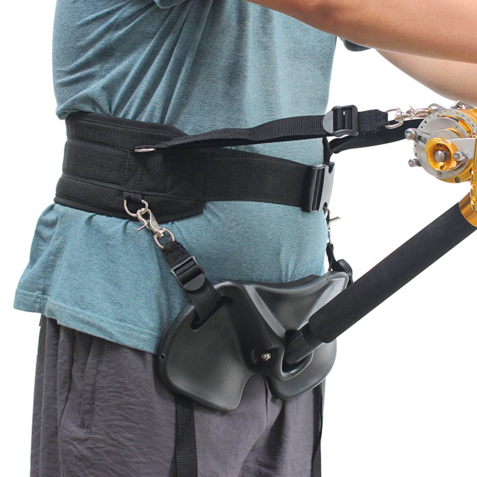 Angel-Kampfgurt mit Bauchstütze gepolstert Hüftgurt mit Kampfplatte ergonomisch Angelgurt für Angler, Drill