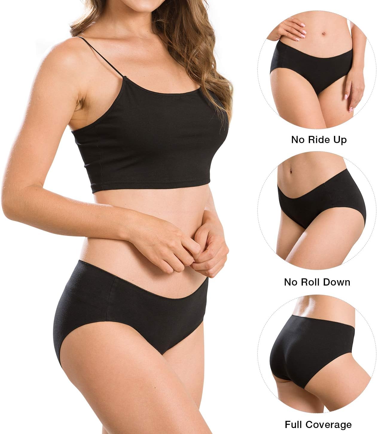 Altheanray Womens Underwear Cotton Underwear for Women Seamless Hipster Bikini Briefs Panties 6 Pack - Image 2