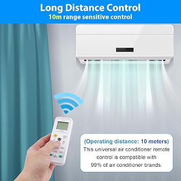 Universal Remote Control for Fujitsu Samsung Daikin LG Hisense Air Conditioner, Low Energy Remote Control for Gree Midea Sanyo Toshiba Haier Sharp Geepas Panasonic etc