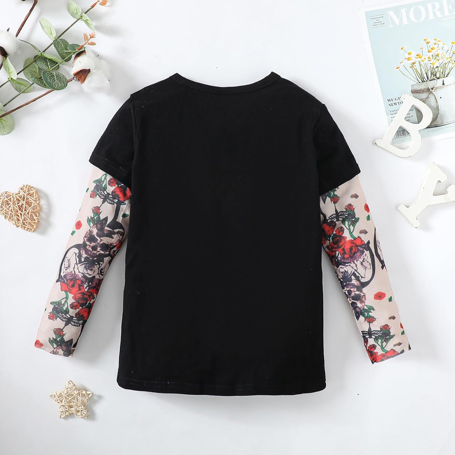 Magic Park 1-14Y Toddler Tattoo Sleeve T Shirts Kids Tattoo Tee Tops Girls Boys Long Sleeve Blouse Holiday Clothes - Image 2