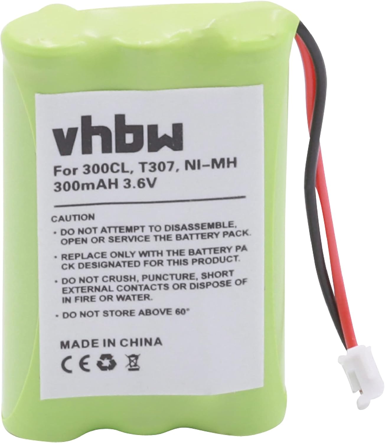 vhbw batería Compatible con Sagem DCP 300, DCP12, DCP12-300, DCP21, DCP2132, DCP22 teléfono Fijo inalámbrico (300mAh, 3,6V, NiMH)