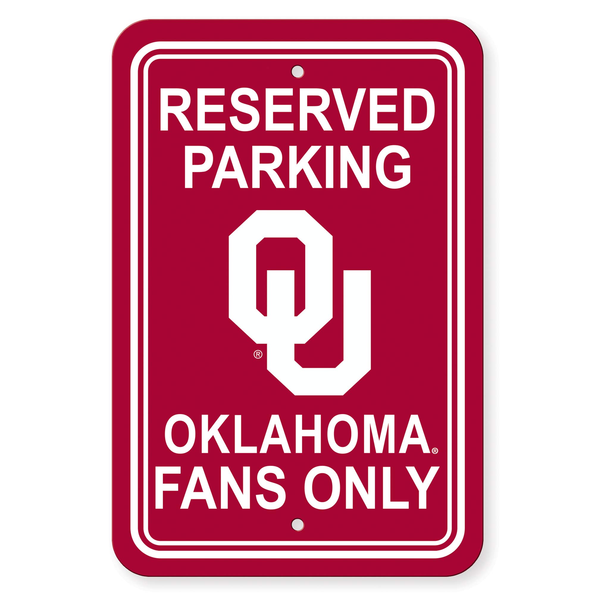 Fremont Die NCAA Oklahoma Sooners NCAA 12-by-18 inch Plastic Parking SignNCAA 12-by-18 inch Plastic Parking Sign, red, 12