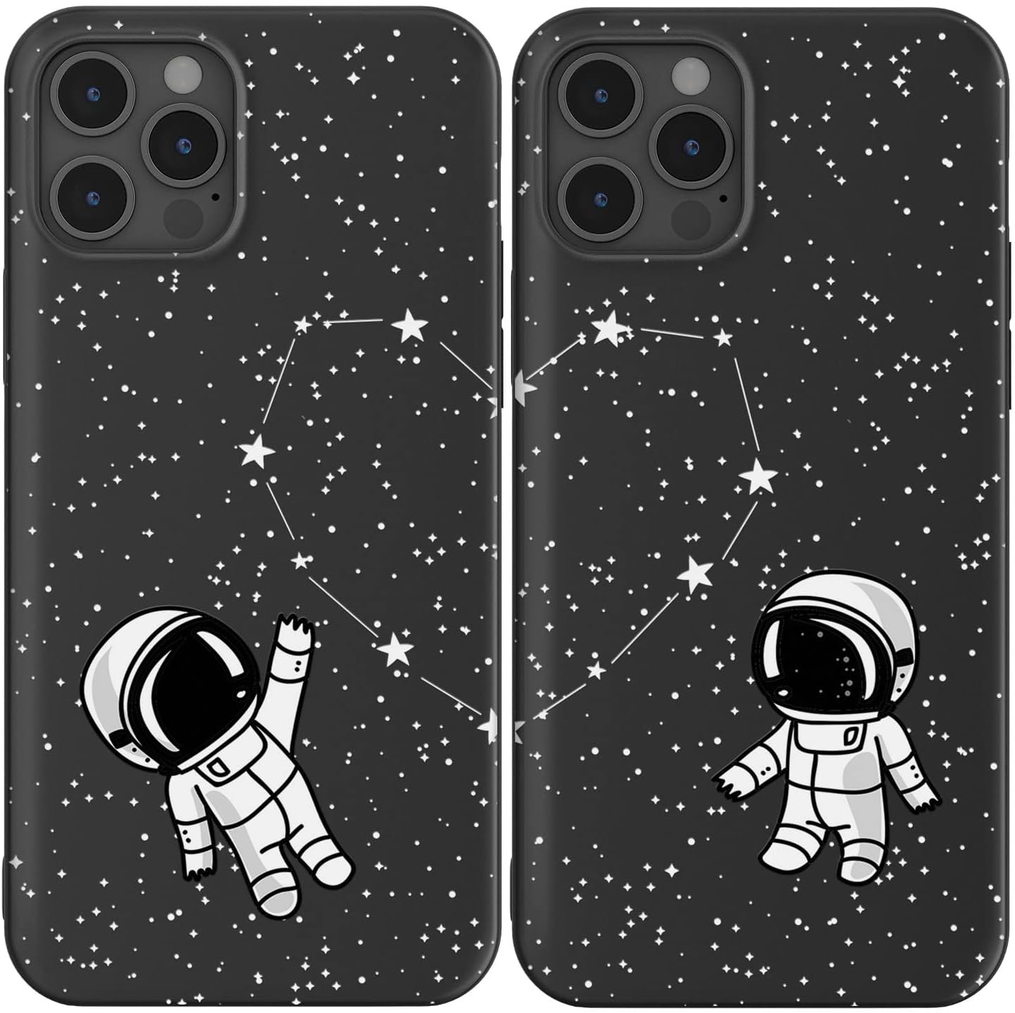 Cavka Matching Phone Case Compatible with - iPhone 14 Plus - 6.7 inch for Couples Best Friends Cover Cute Astronaut Outer Space Lightweight Anniversary for Him and Her Boyfriend Girlfriend BFF Bestie