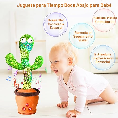 Miniatura 5 de River Mill Juguete recargable de cactus que habla bailarín, juguete interactivo que imita el cactus, regalos de juguetes para bebés con canciones