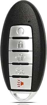SUPALAND Key Fob Keyless Entry Fits for Nissan Altima Versa Sentra 2019-2023 Remote Control Push SART Key Replacement 5 Button FCC KR5TXN4, PN# 285E3-6CA6A S180144803