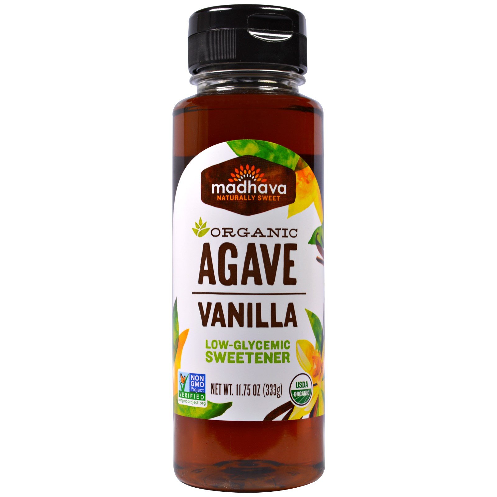 Madhava Natural Sweeteners, Organic Agave Nectar, Vanilla, 11.75 oz (333 g) - 2pcs