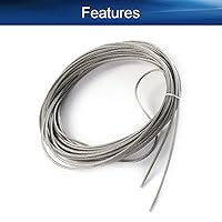 Vista 3 de Heyiarbeit Cable de alambre 5/32 de acero inoxidable 304, cable de alambre de PVC de 65.6 pies de longitud, cable de avión perfecto para exteriores