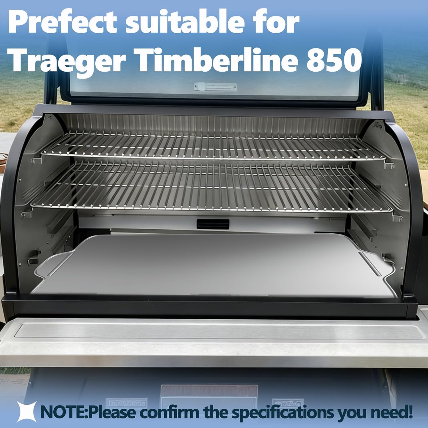 SafBbcue BAC522 Drip Tray Liner Replacement for Traeger Timberline 850, 24 x 15.5 Inch, Portable and Foldable, Disposable Aluminum Grill Tray for Collecting Grease, 15 Pack