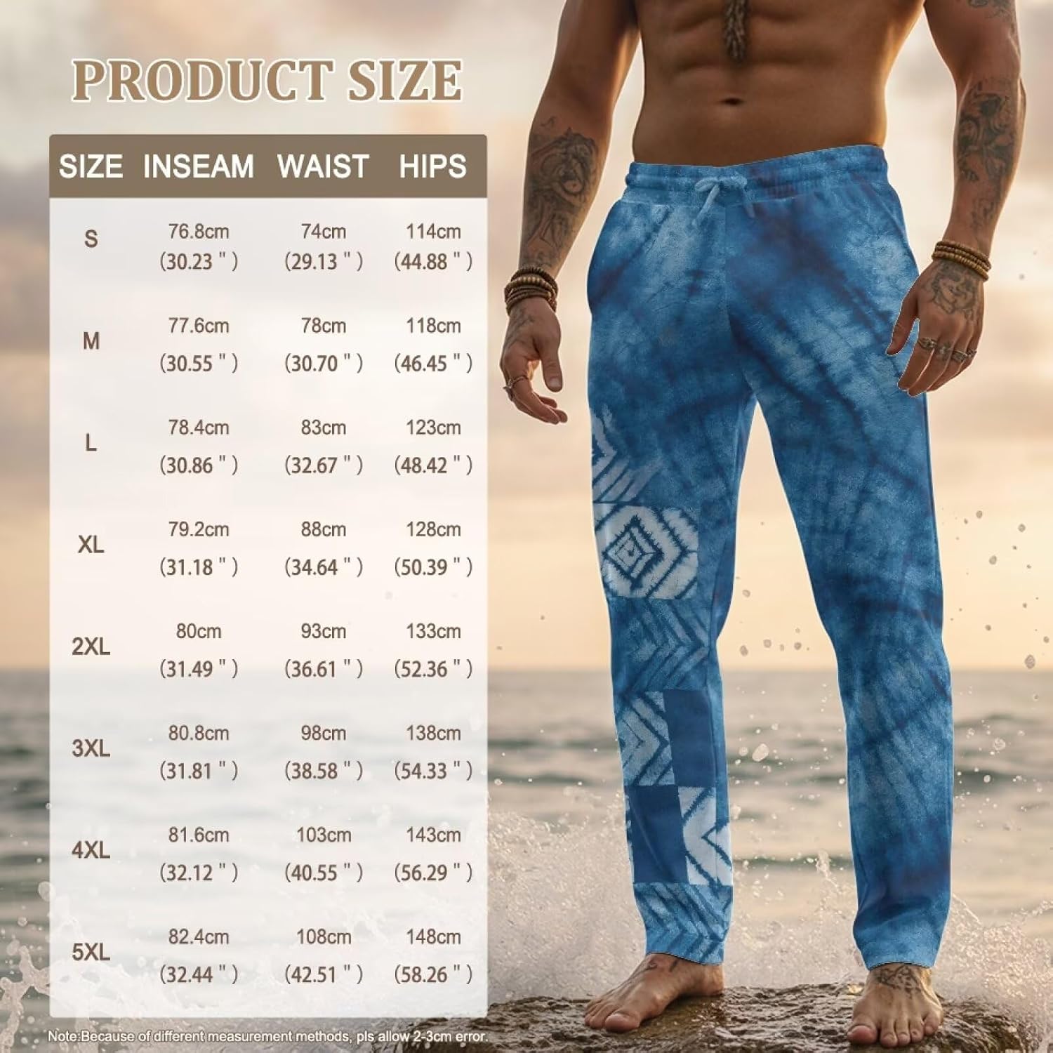 Jogger Sweatpants for Men Prints Yoga Lightweight Trousers with Pockets Drawstring